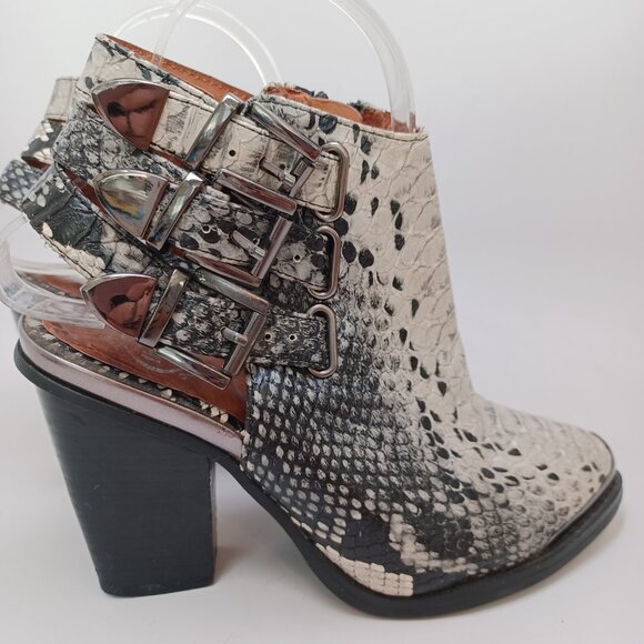 Jeffrey Campbell Ankle Booties Ibeza Carlton Snake Python Buckle Heels Size 6.5 - Picture 6 of 16
